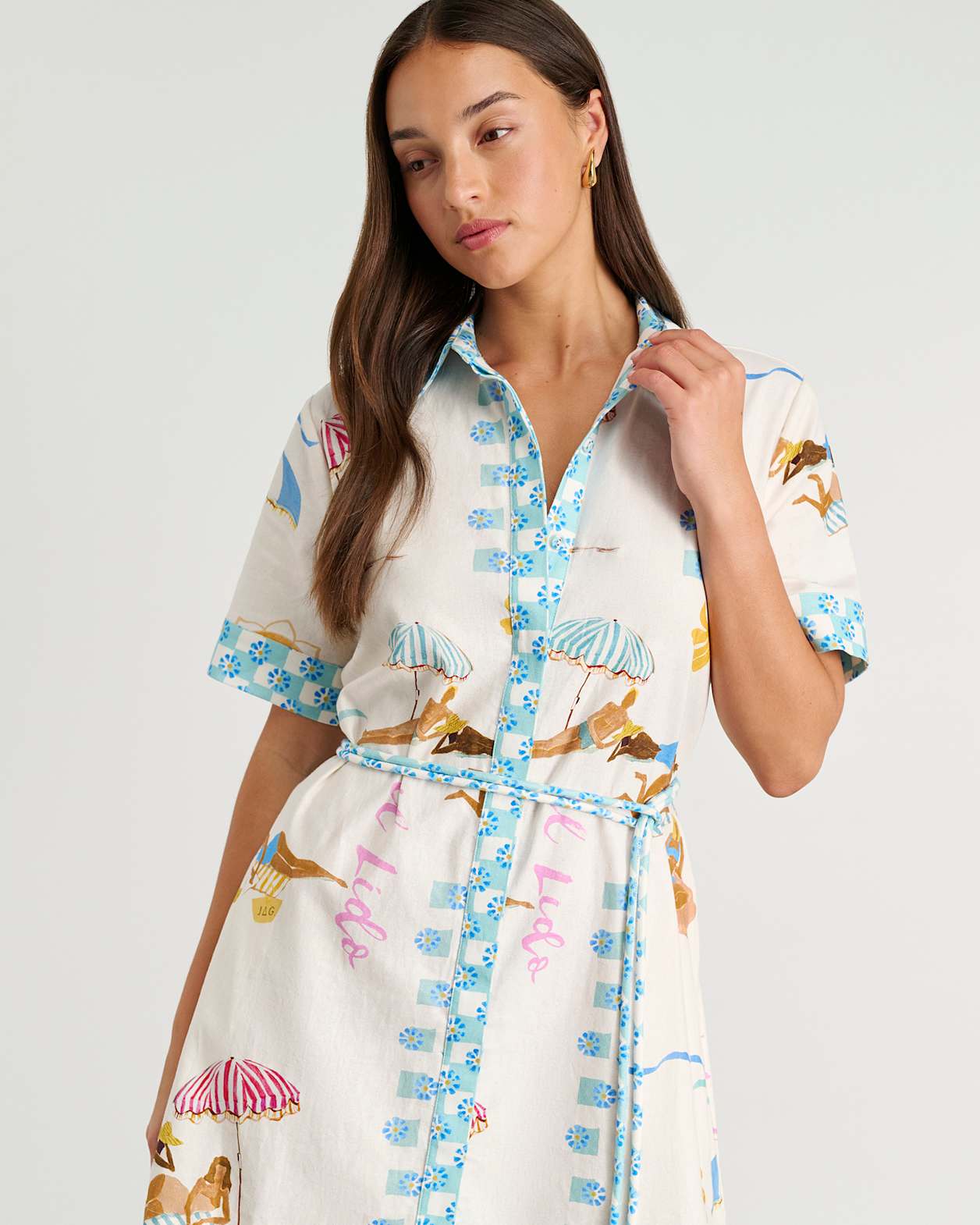 Aimee Lido Shirt Dress in MULTI YELLOW