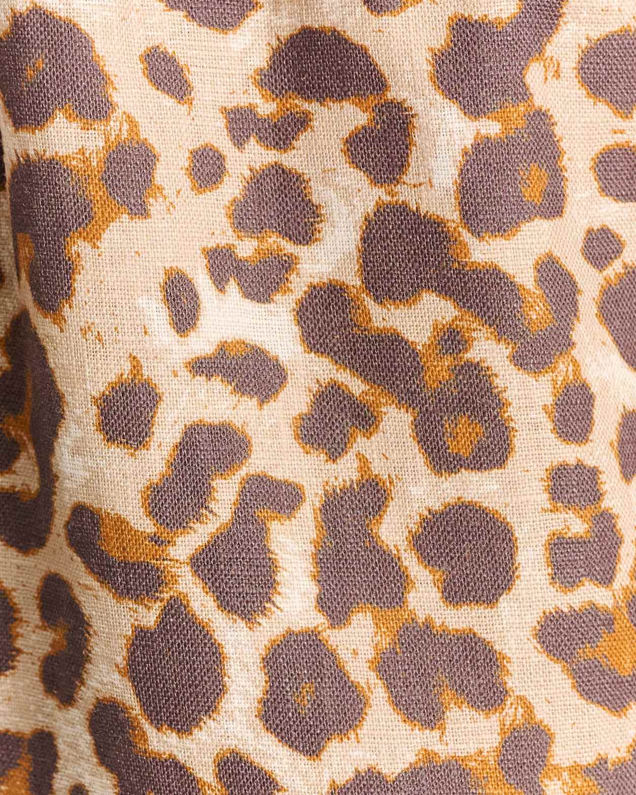 Leopard Linen Pant in LEOPARD