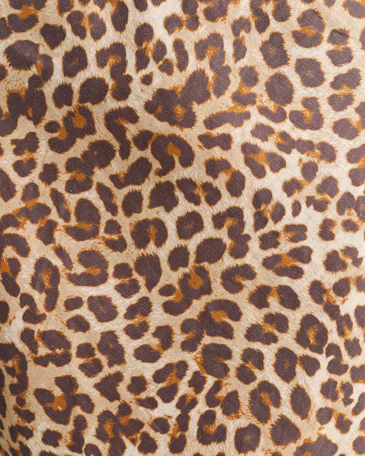 Leopard Linen Bias Skirt in LEOPARD