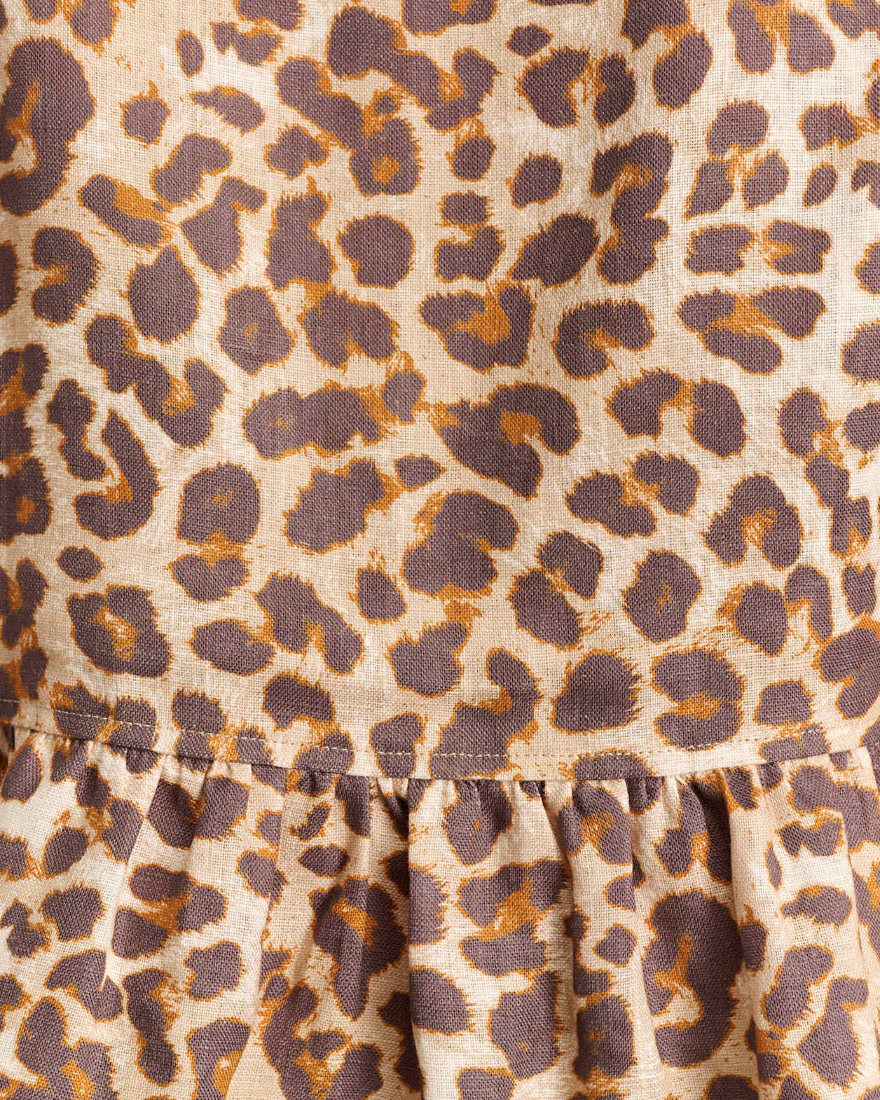 Leopard Linen Tie Blouse in LEOPARD