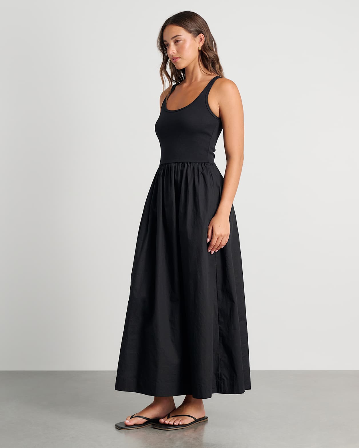 Mixed Media Dress in BLACK