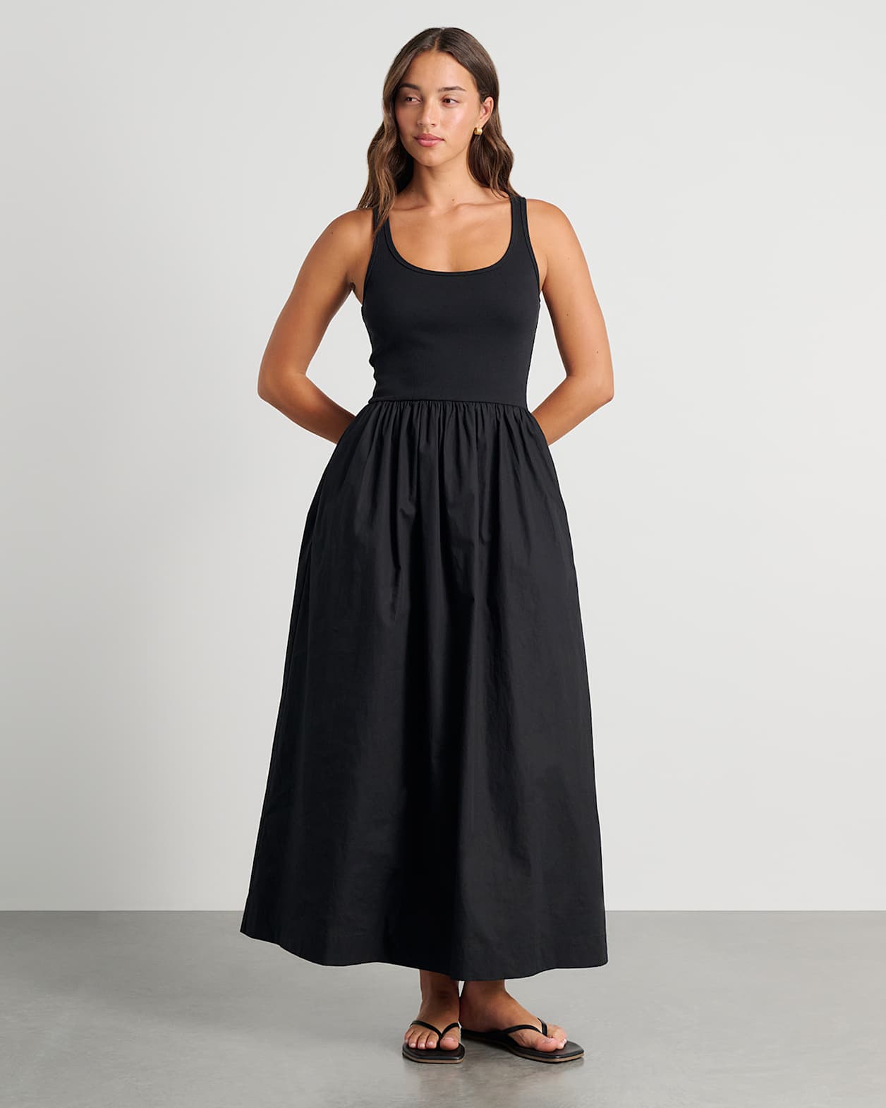 Mixed Media Dress in BLACK