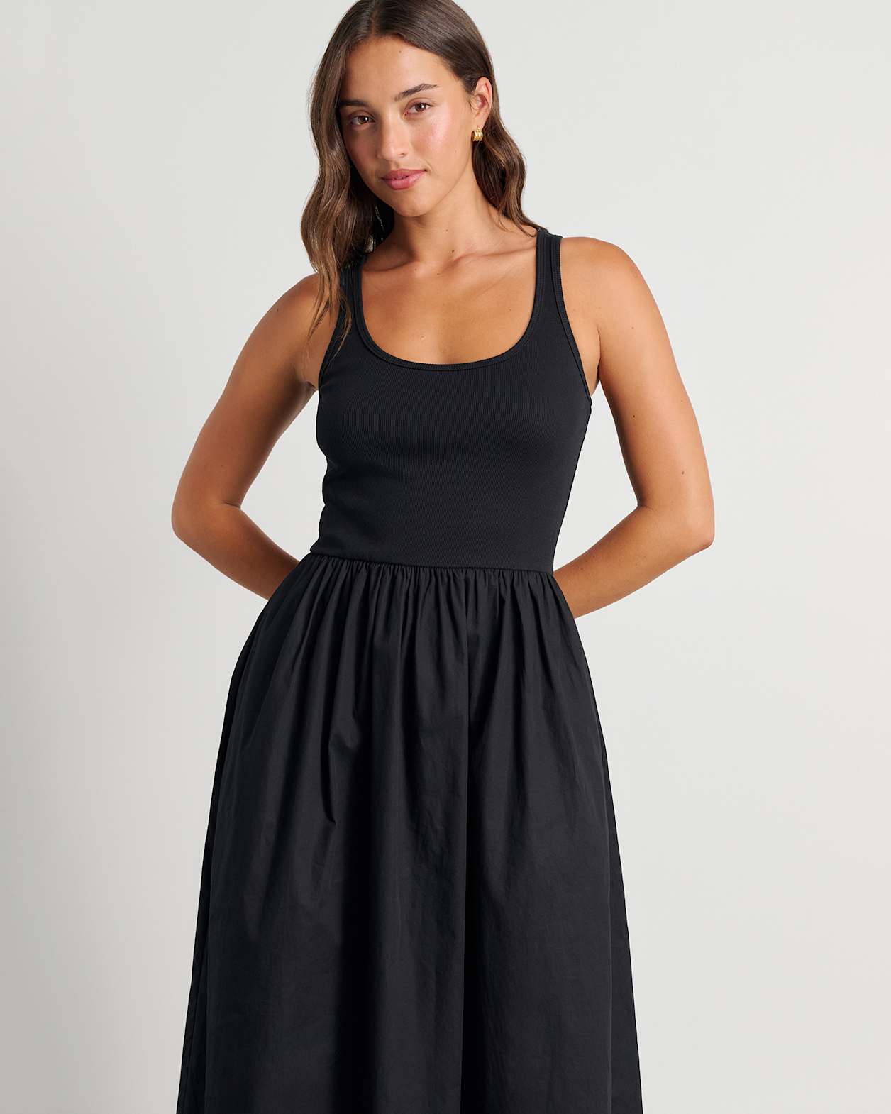 Mixed Media Dress in BLACK