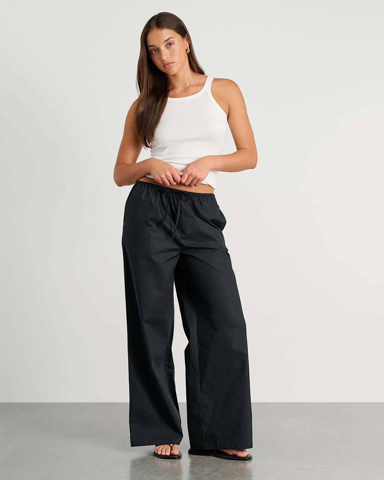 Poplin Relaxed Pant in BLACK