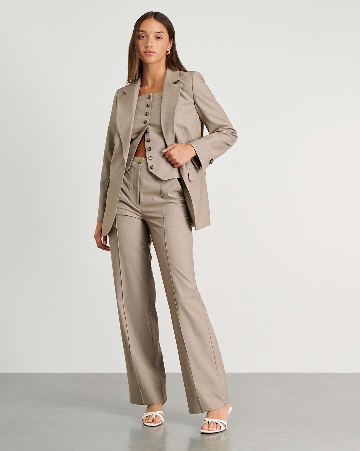 Gia Square Neck Vest in MUSHROOM