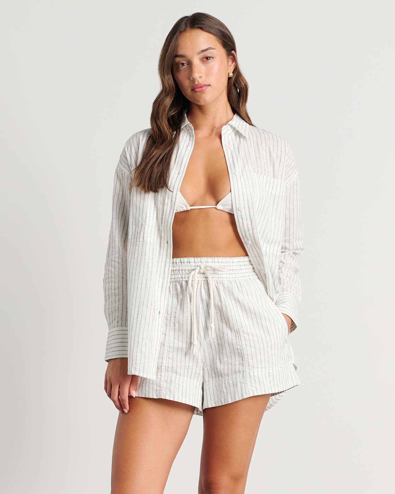 Winona Stripe Shirt in WHITE/BLUE