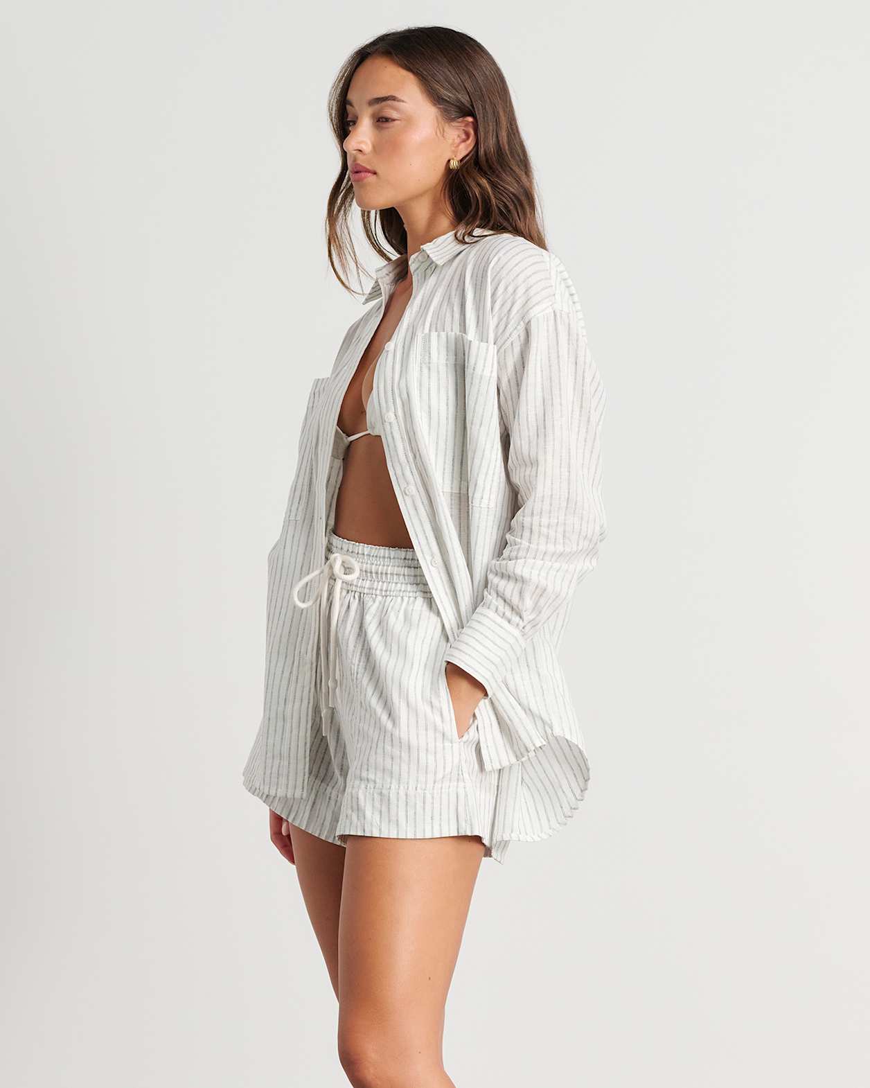Winona Stripe Shirt in WHITE/BLUE