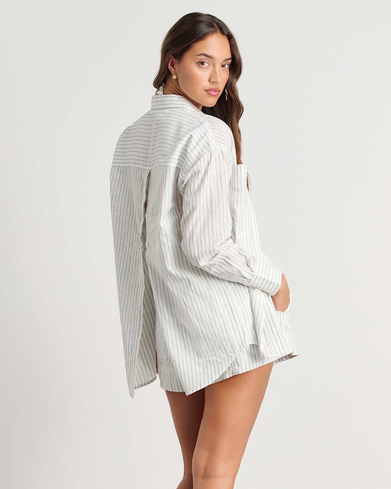 Winona Stripe Shirt in WHITE/BLUE
