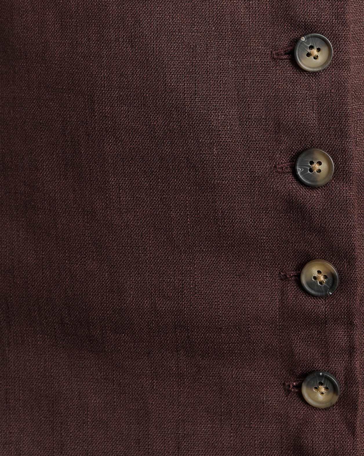 Kayla Asym Linen Vest Dress in DARK CHOCOLATE