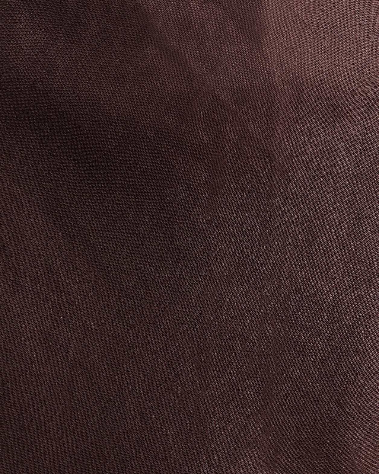 Tia Bias Linen Skirt in DARK CHOCOLATE