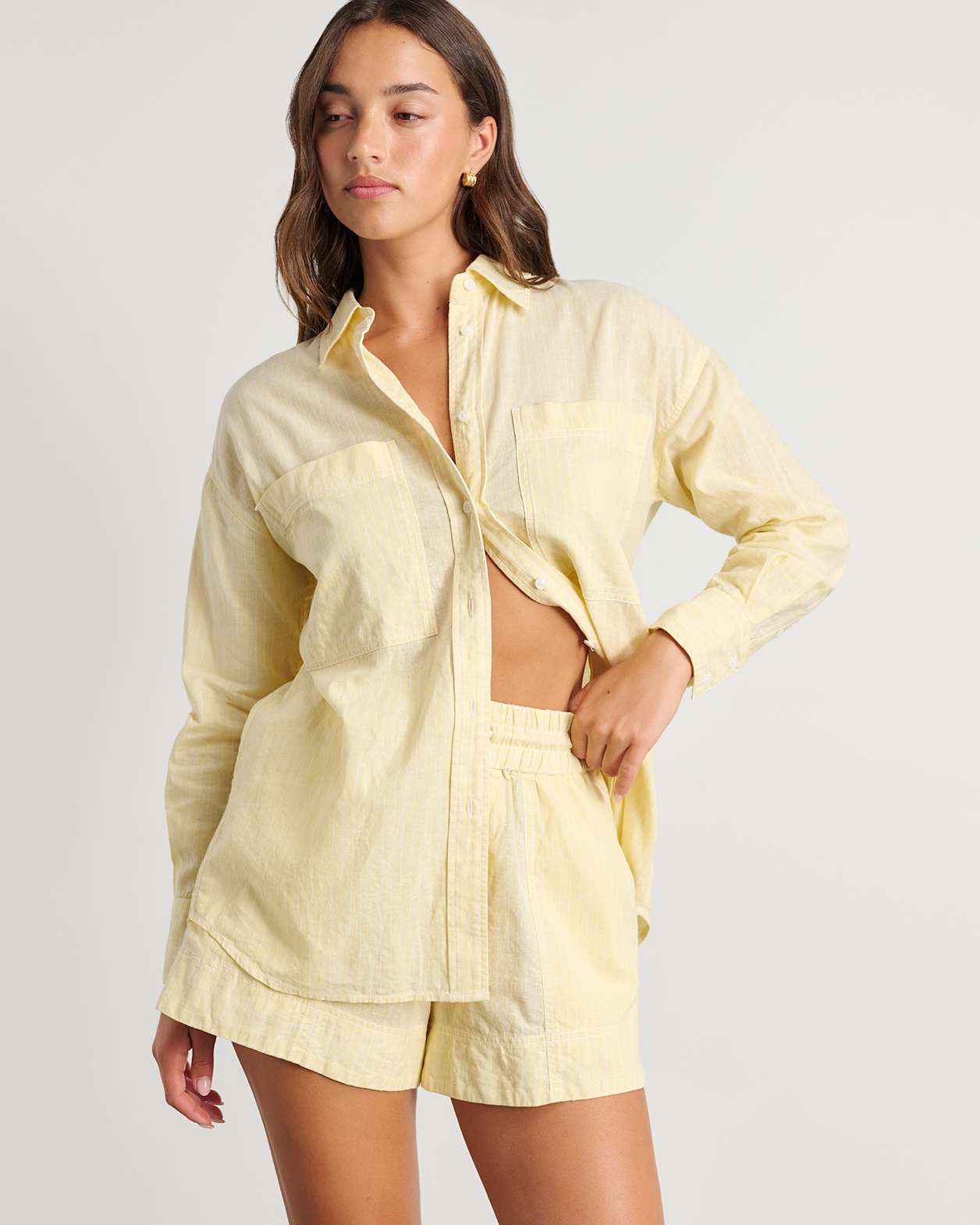 Winona Stripe Shirt in YELLOW/WHITE