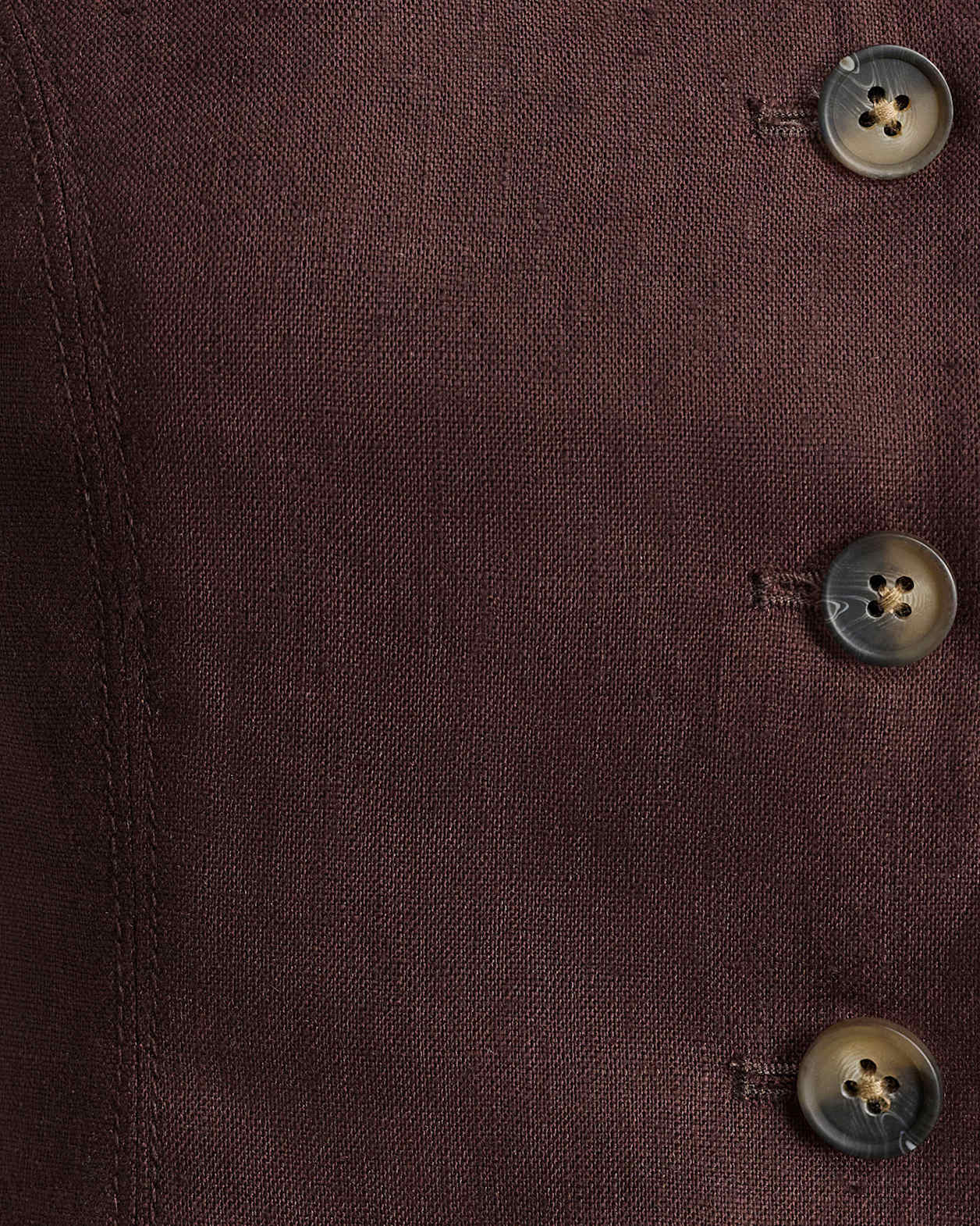Kayla Round Neck Linen Vest in DARK CHOCOLATE