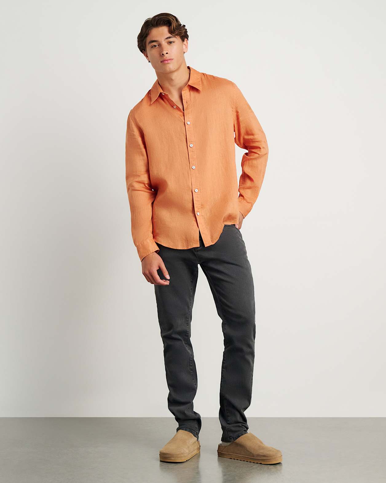 Cooper Linen Shirt in ORANGE