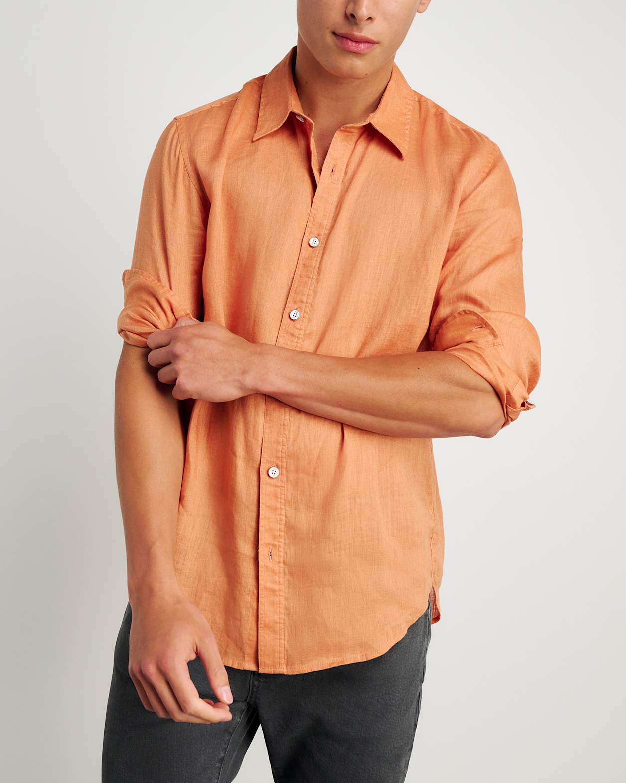 Cooper Linen Shirt in ORANGE