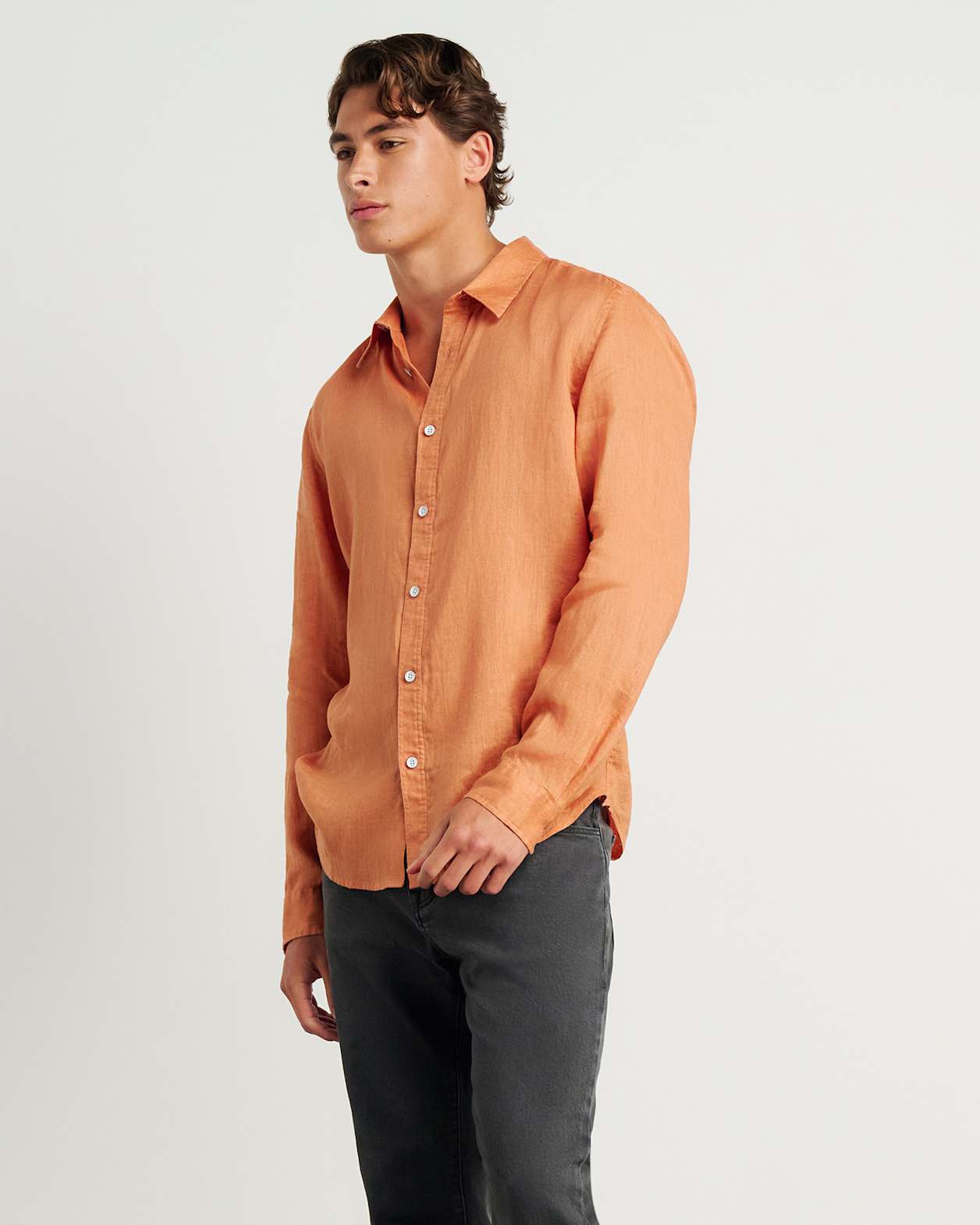Cooper Linen Shirt in ORANGE