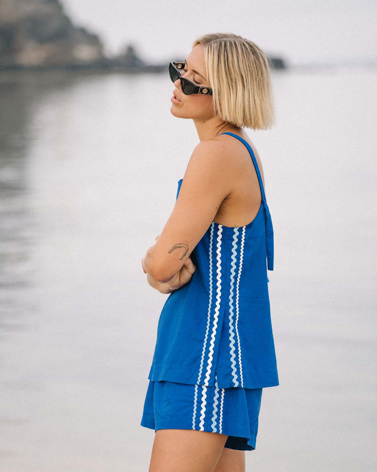 Liv Apron Top in BLUE