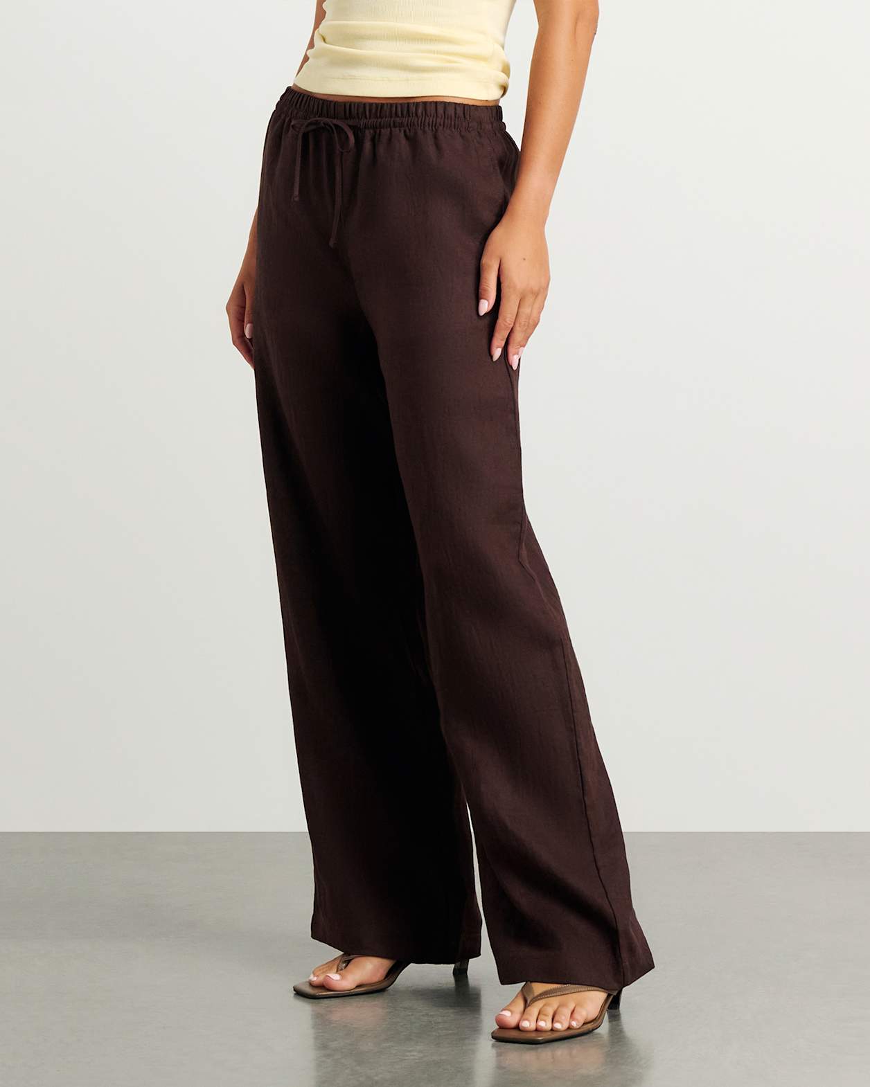 Ivy Linen Pant in DARK CHOCOLATE