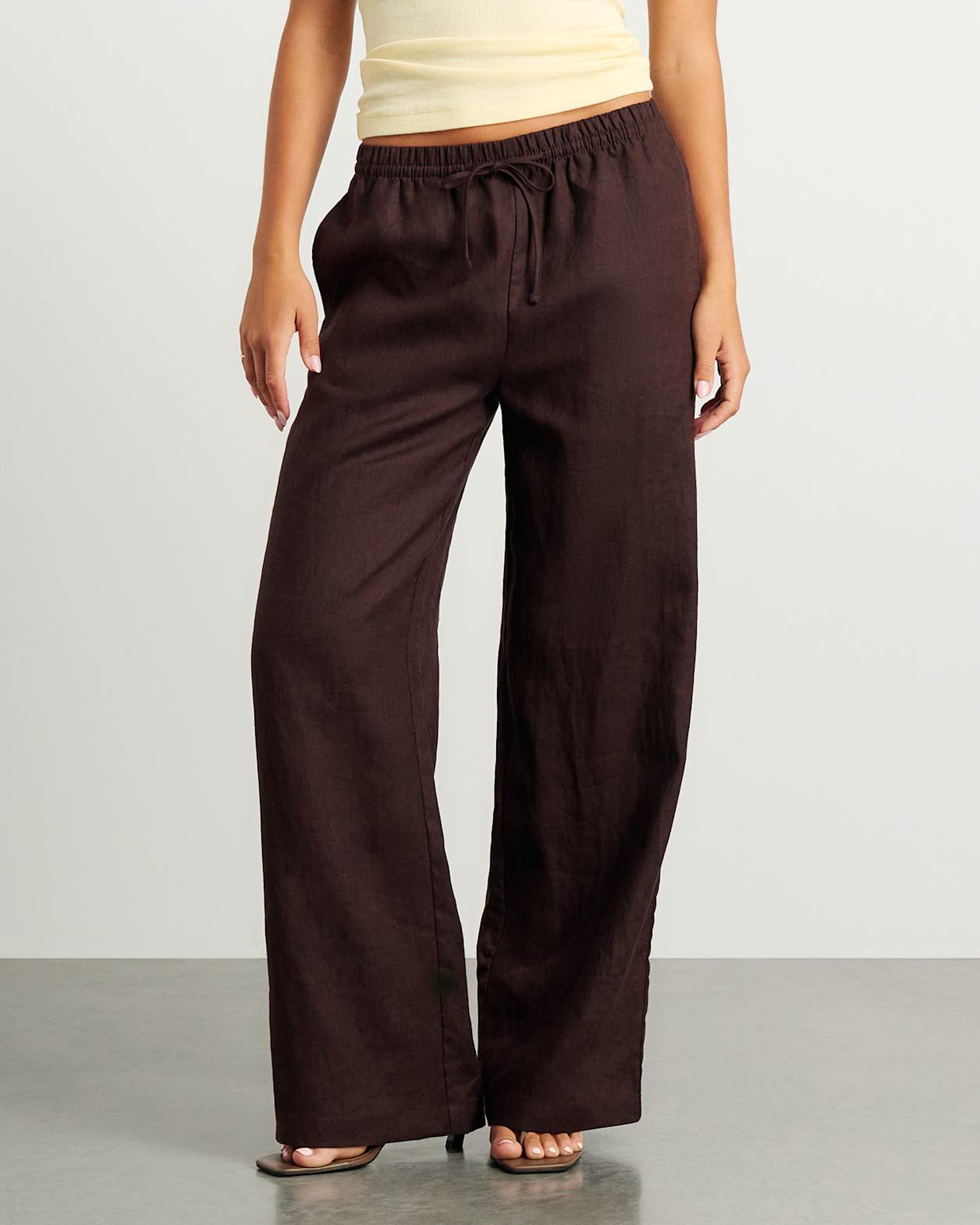 Ivy Linen Pant in DARK CHOCOLATE