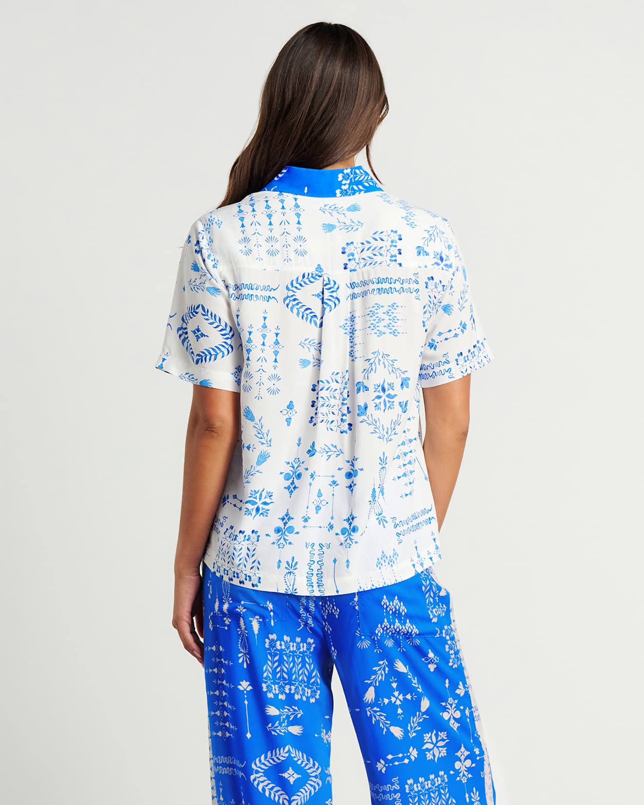 Kilde Relaxed Shirt in IVORY/BLUE