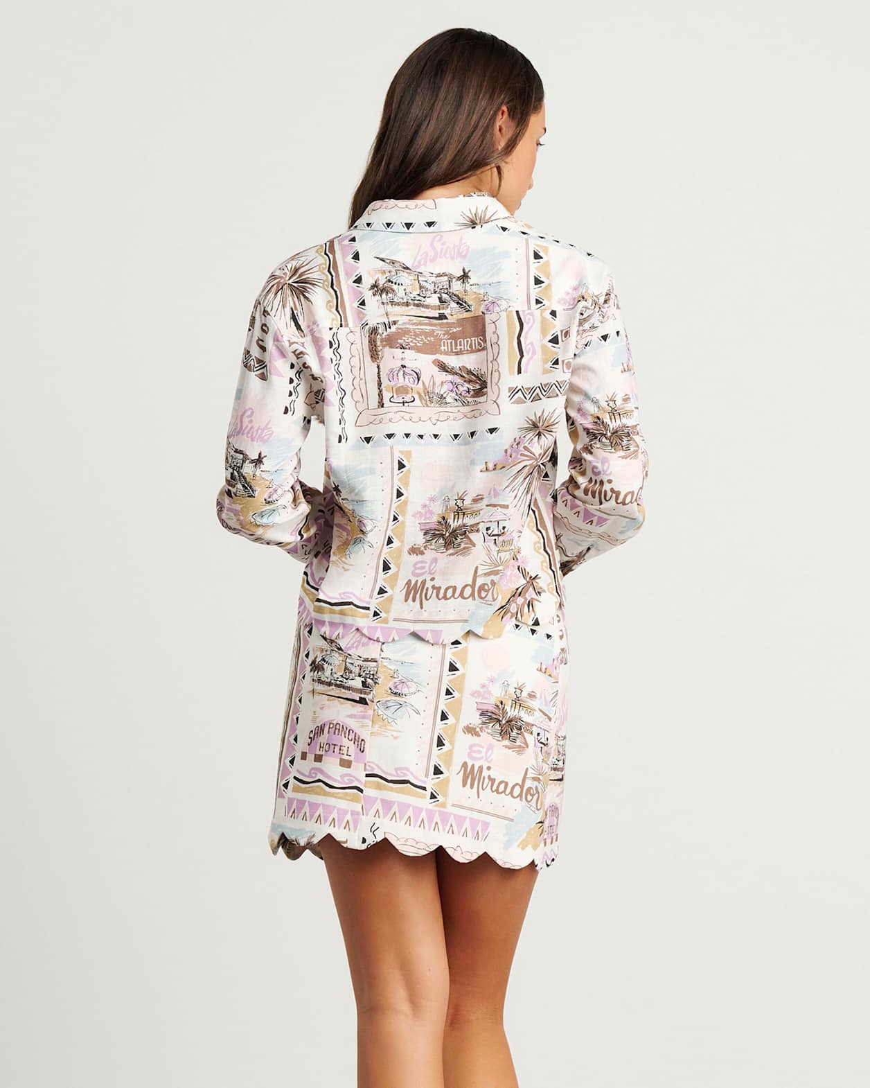 Mirador Scallop Shirt in PINK MULTI