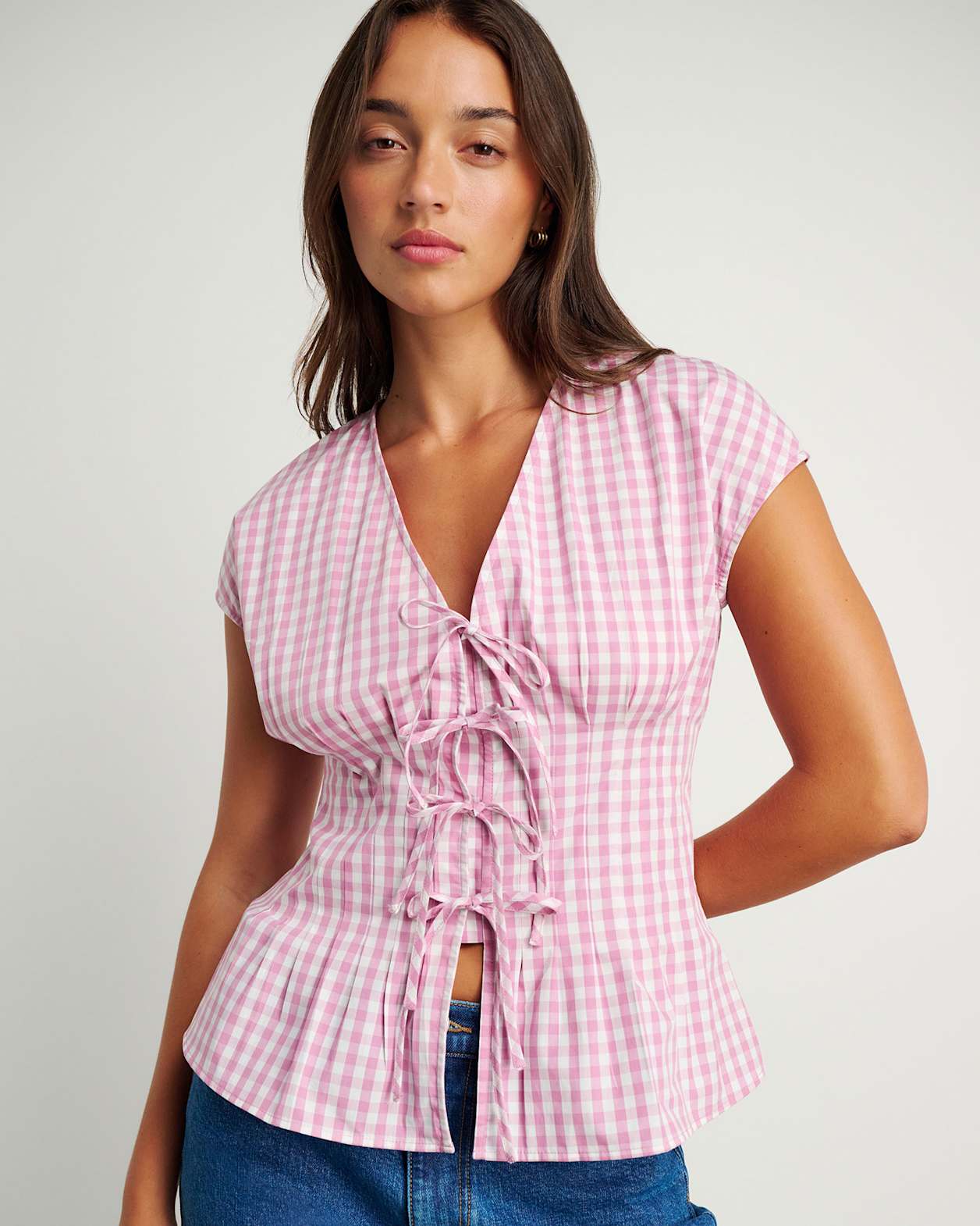 Poppy Gingham Top in PINK
