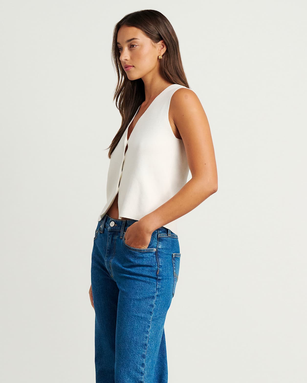 Grace Knit Vest in MILK