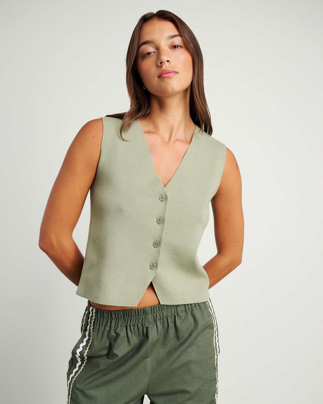 Grace Knit Vest in SAGE
