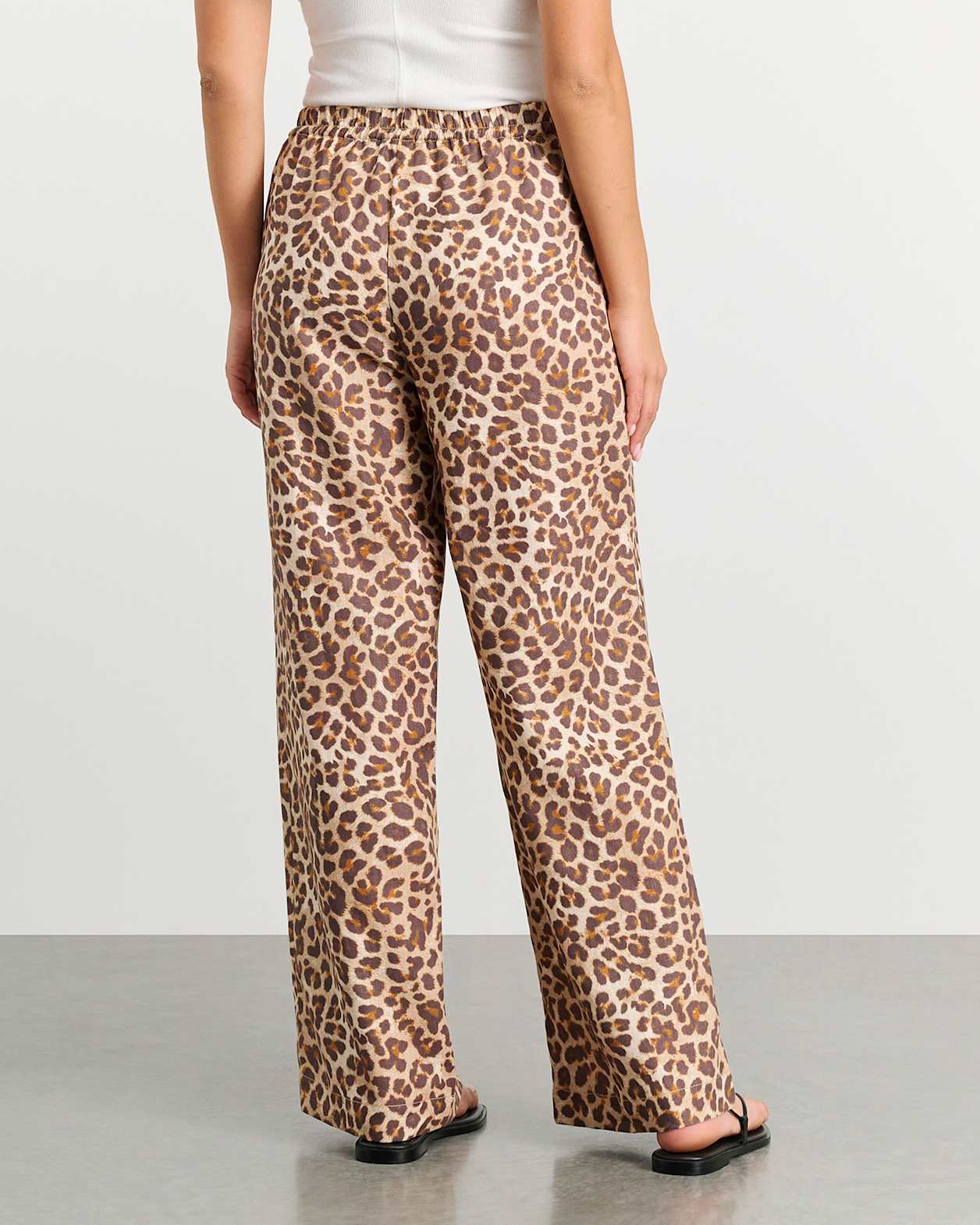 Leopard Linen Pant in LEOPARD