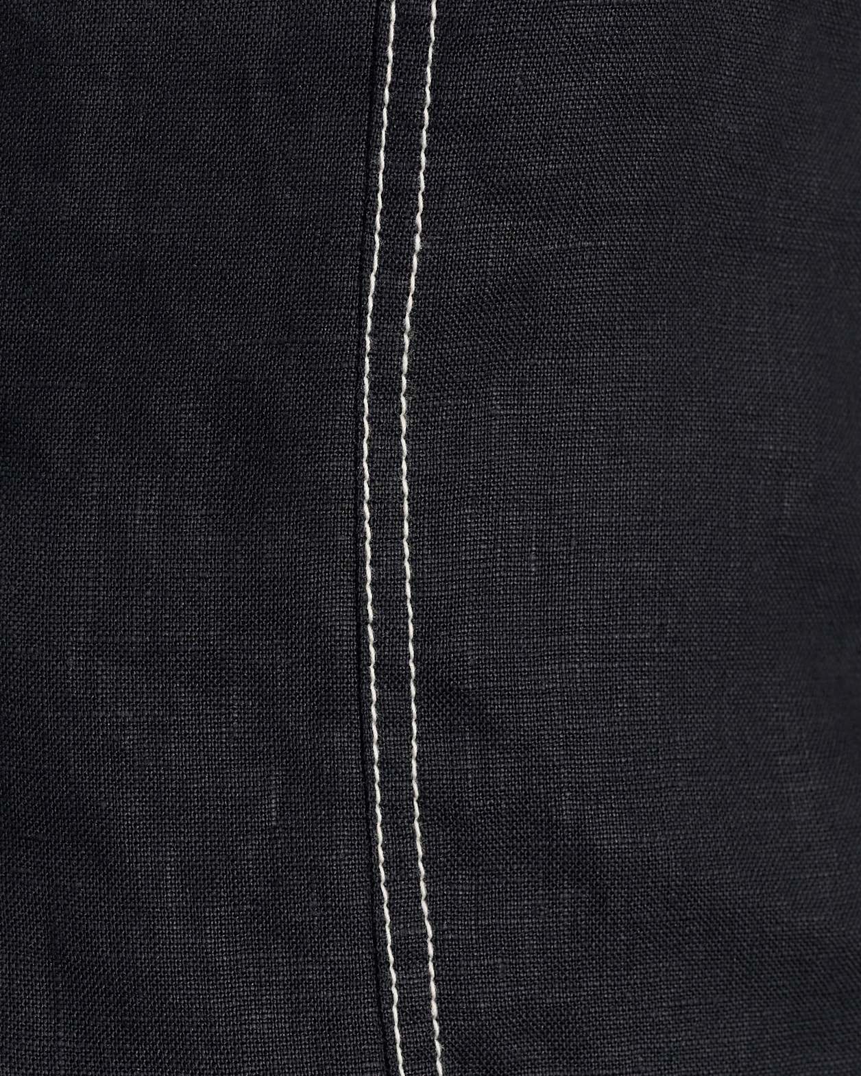 Antonia Linen Top in BLACK