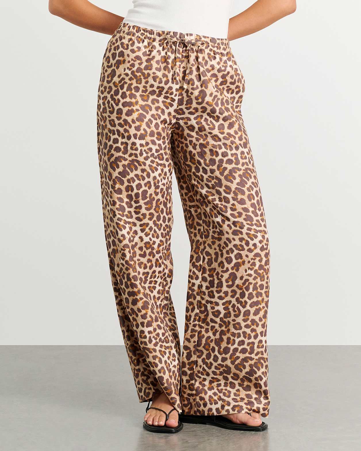 Leopard Linen Pant in LEOPARD