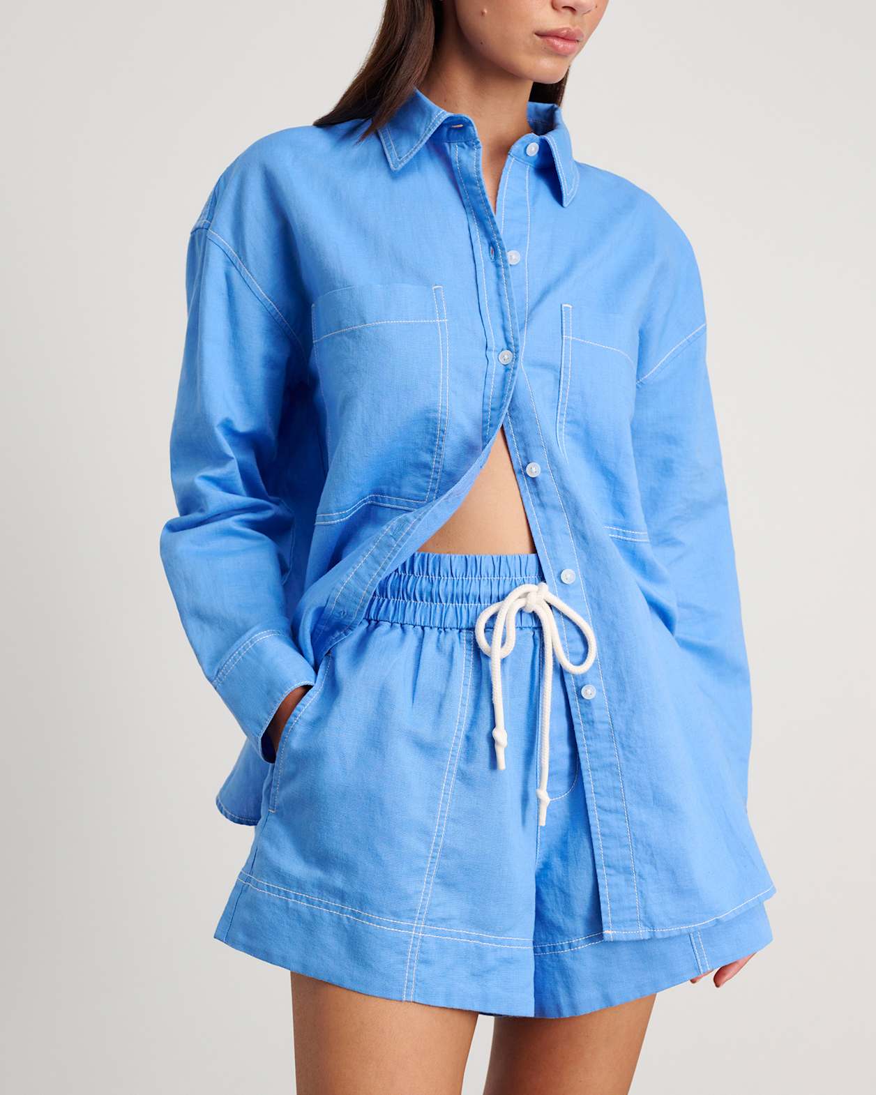 Cindy Oversized Shirt in AZURE