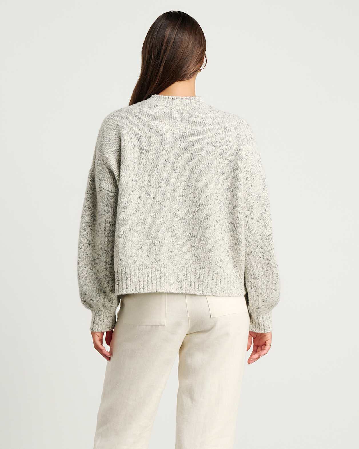 Lily Fluffy Knit Cardigan in MILK/BLACK