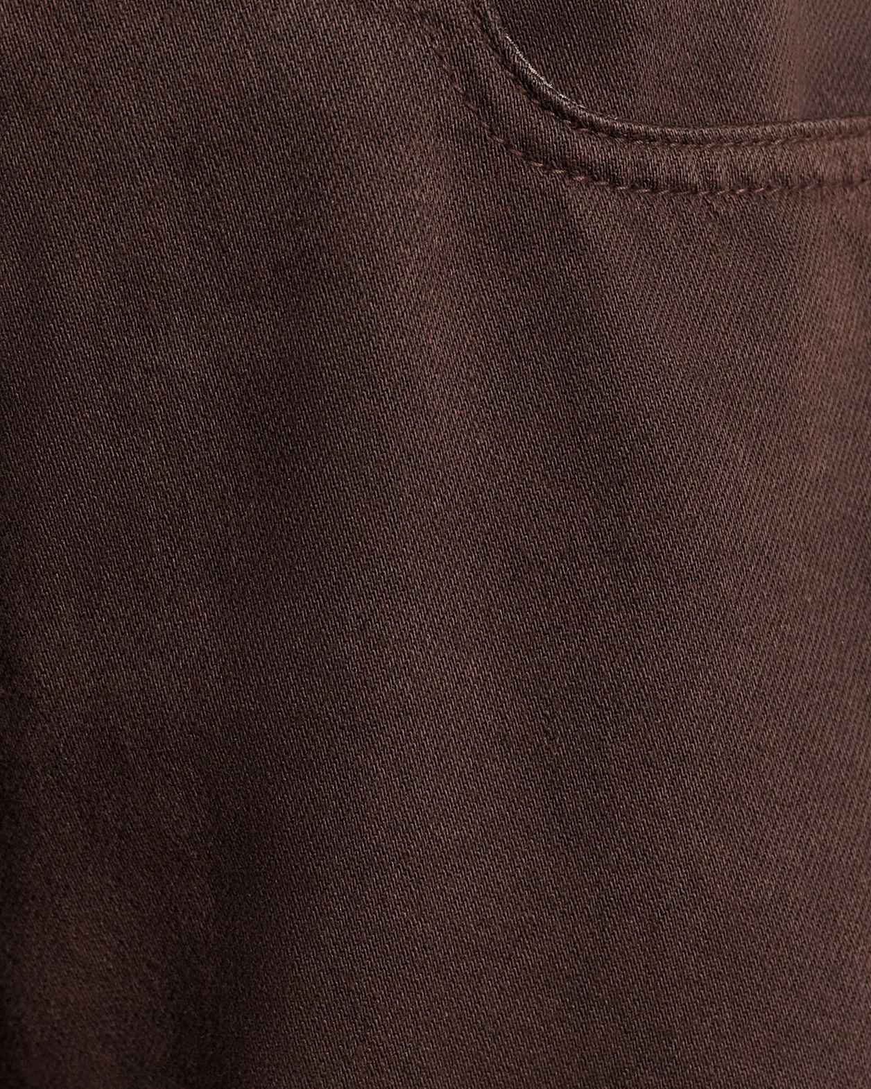Loe Mid Rise Straight Jean in DARK CHOCOLATE