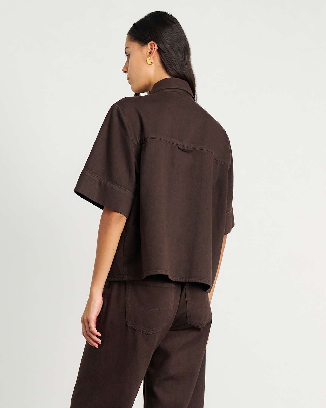 Loe Denim Shirt in DARK CHOCOLATE