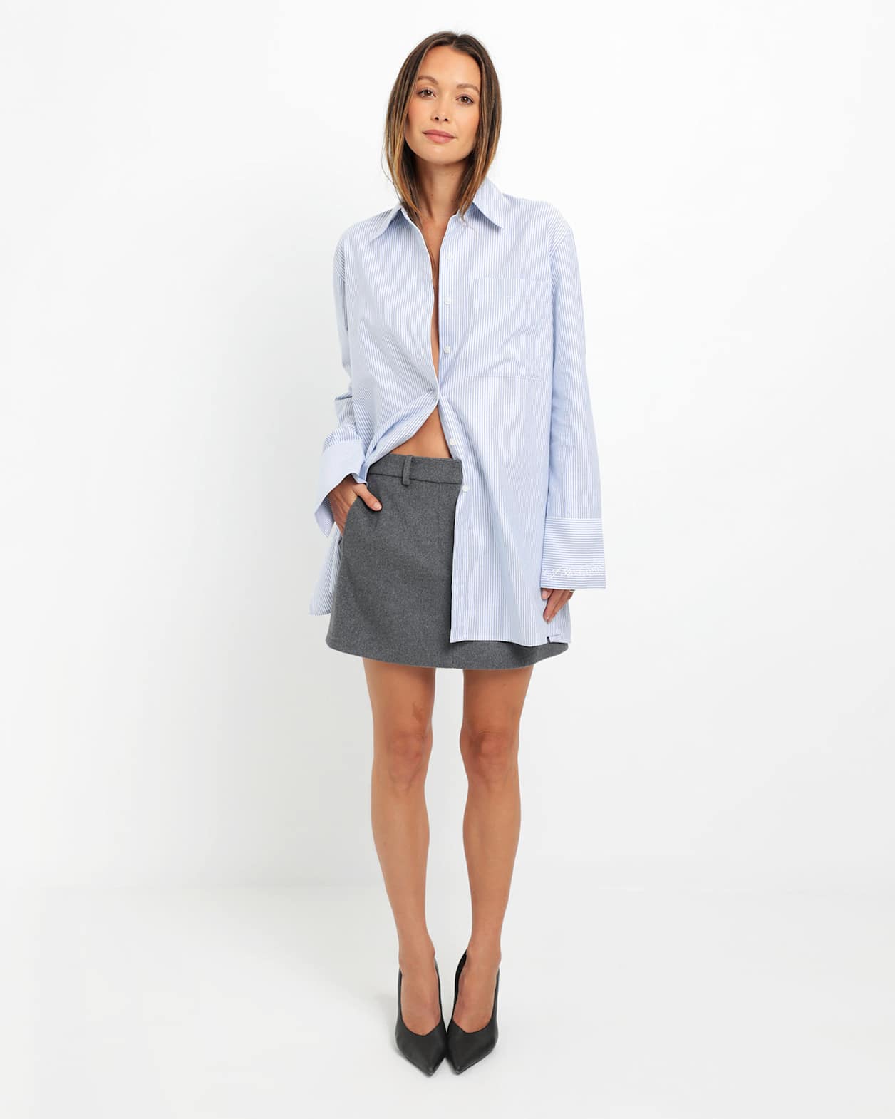 Rb X Jag Oxford Long Sleeve Shirt in BLUE/WHITE