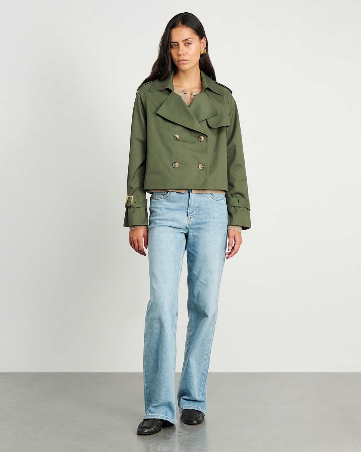 Charlotte Crop Trench in KHAKI