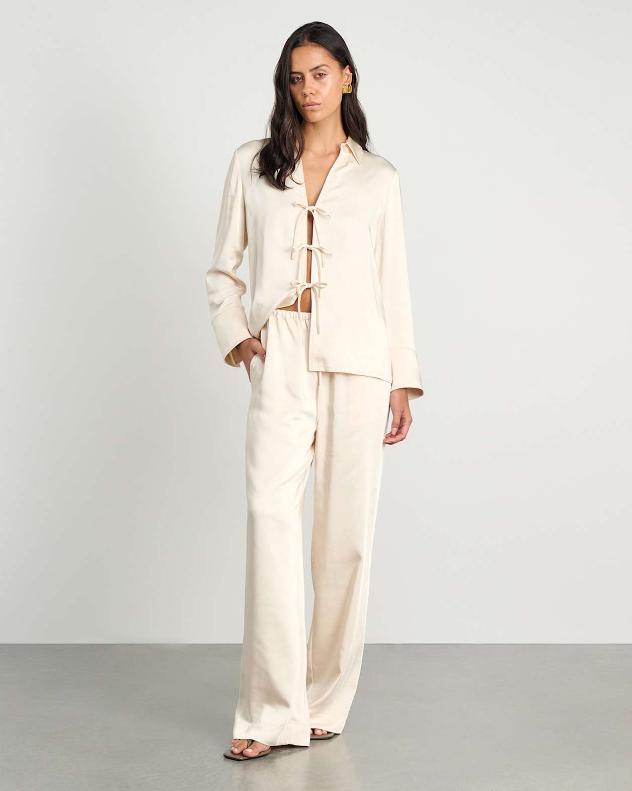 Maddi Tie Shirt in SHELL