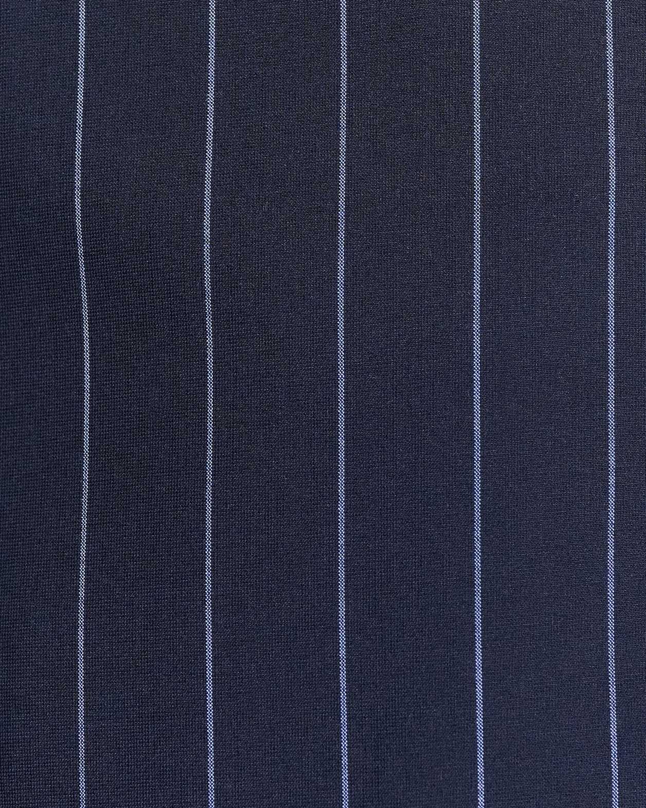 Gia Pinstripe Asymmetric Dress in NAVY/WHITE
