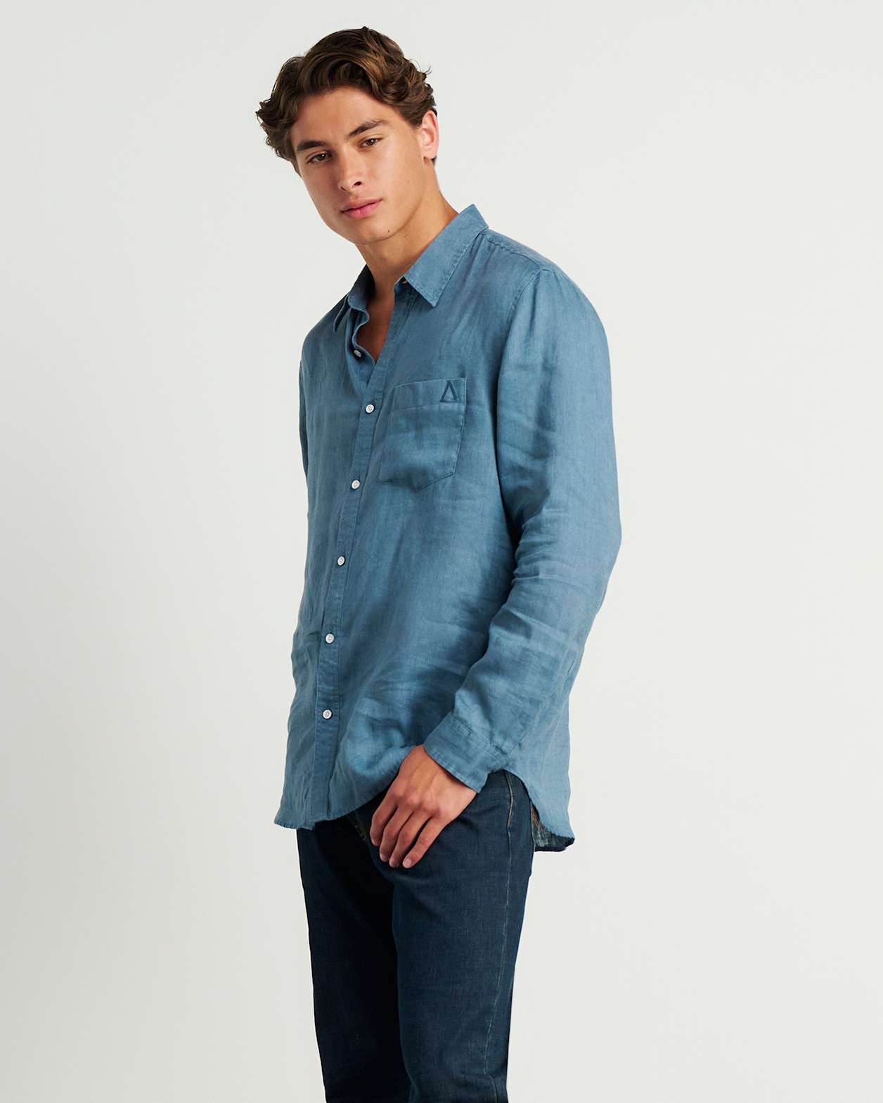 Cooper Linen Shirt in ATLANTIC