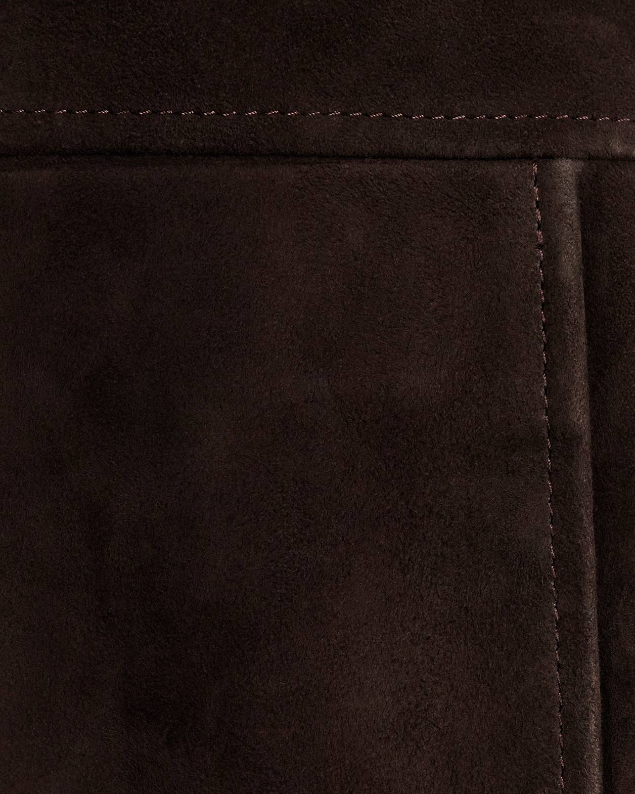 Ophelia Suede Crop Shacket in DARK CHOCOLATE