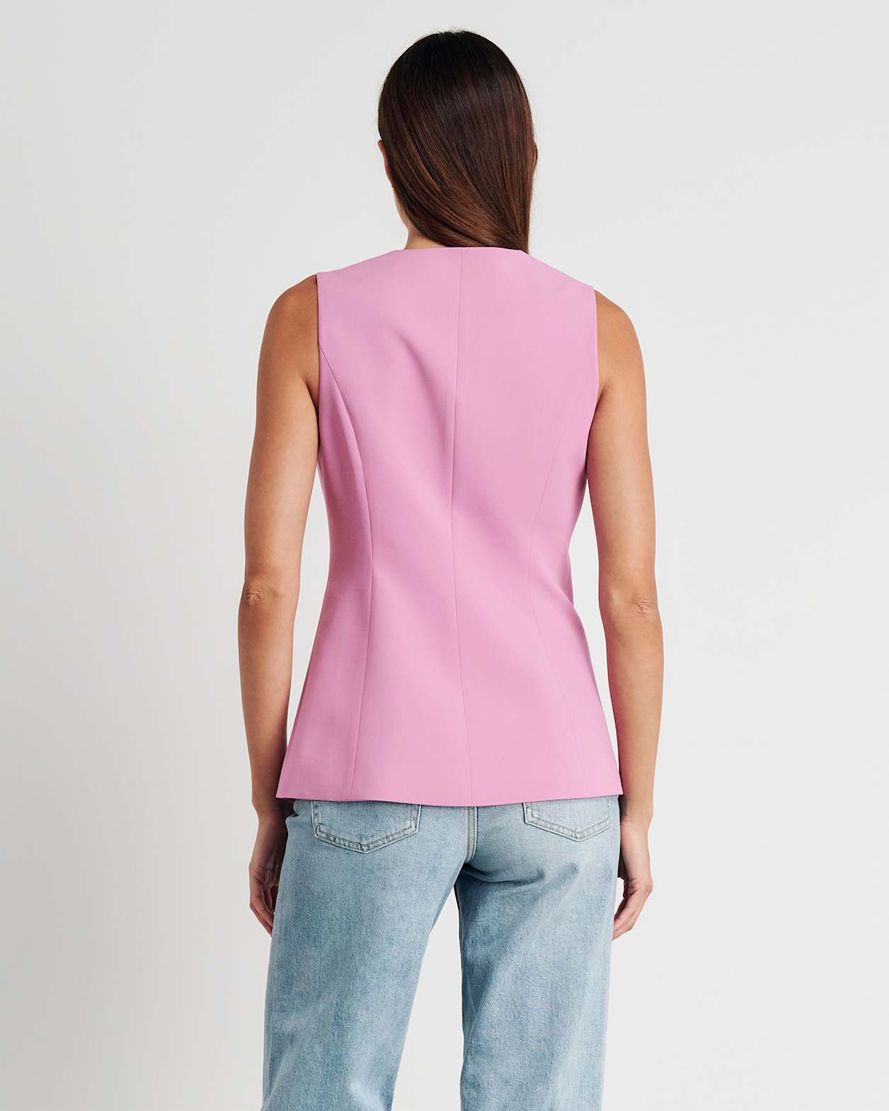 Gia Asymmetric Vest in TERRAROSE