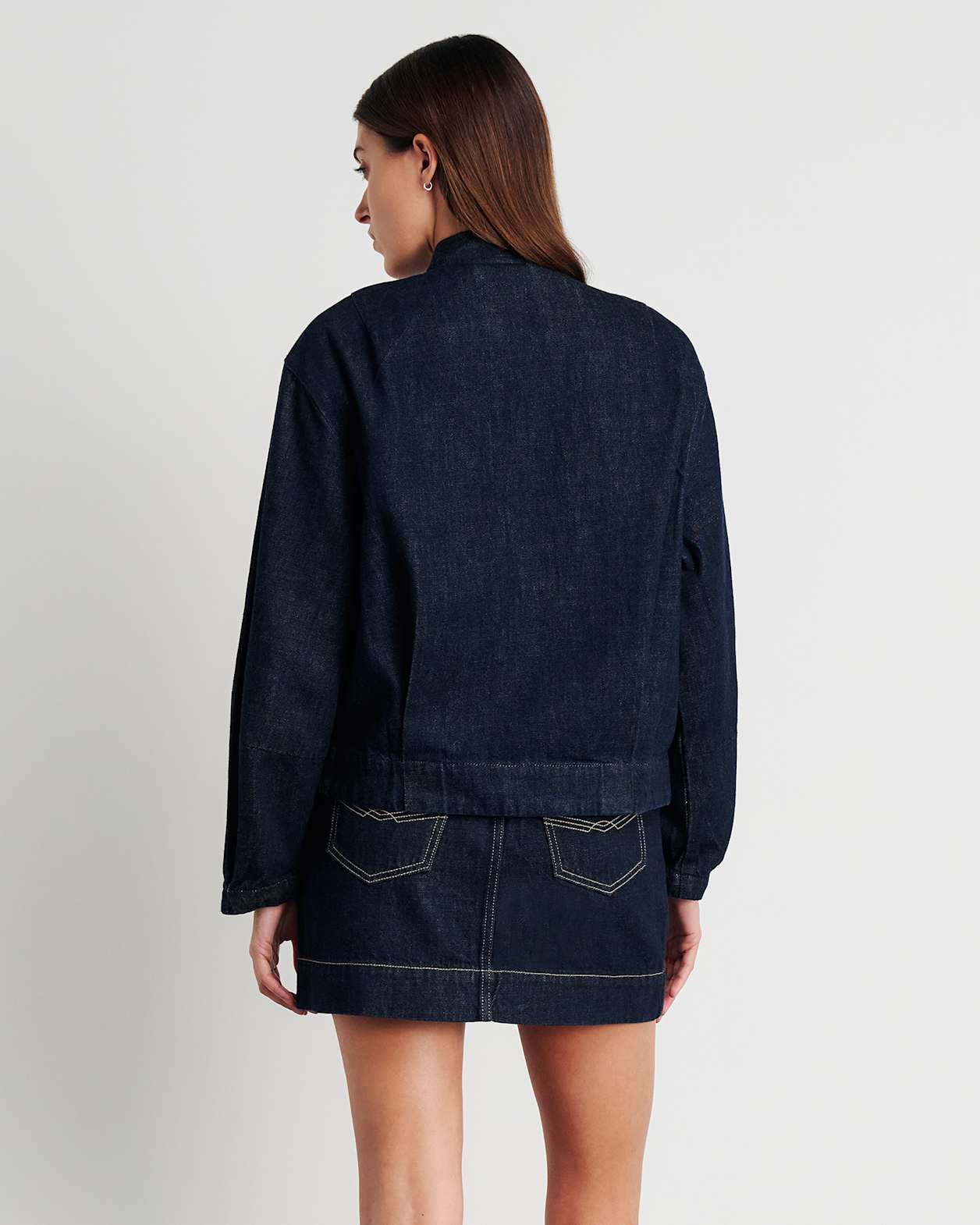Cora Crop Denim Jacket in RAW WASH