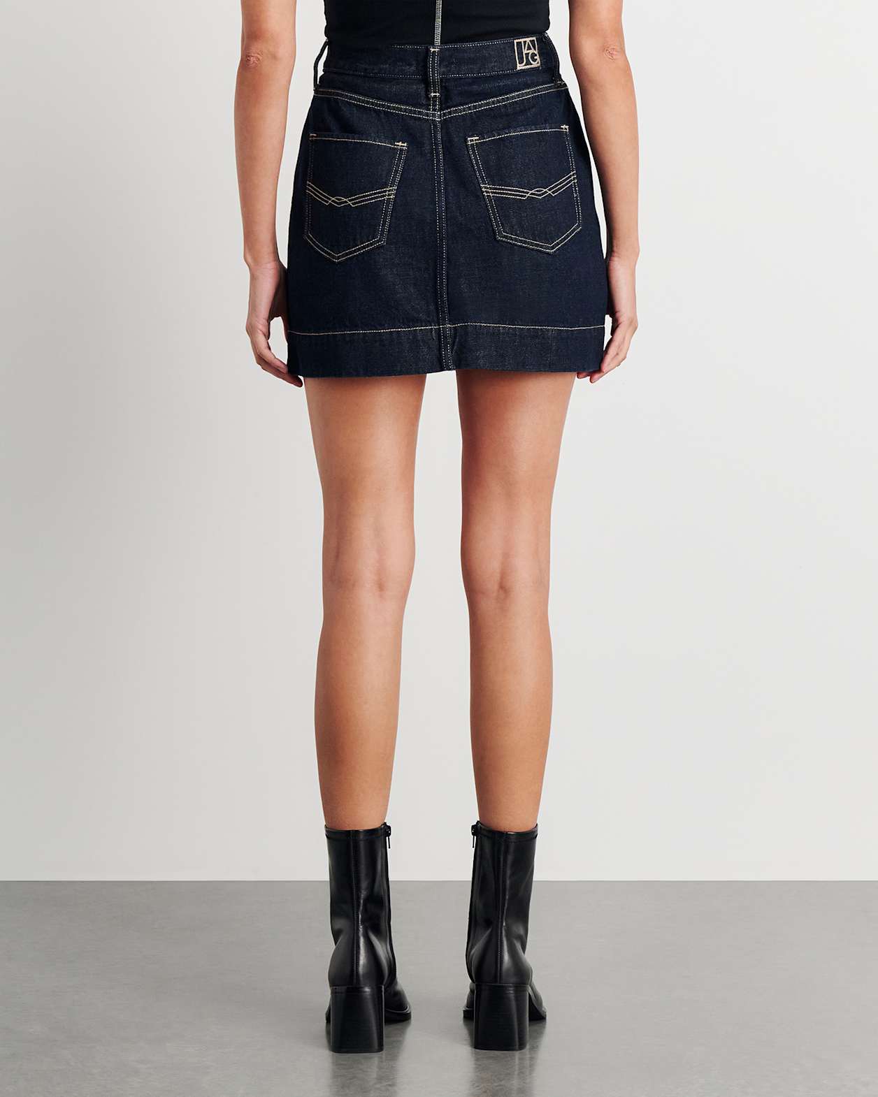 Cora Denim Mini Skirt in RAW WASH