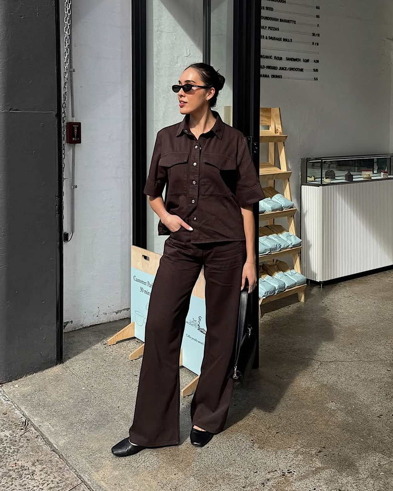 Loe Mid Rise Straight Jean in DARK CHOCOLATE