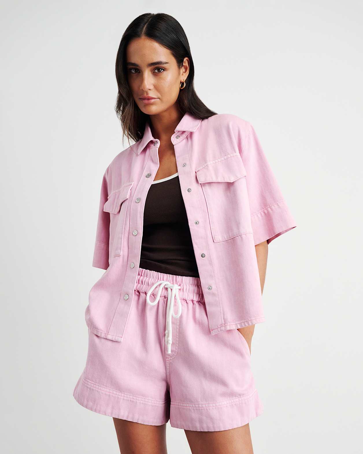 Loe Denim Shirt in PINK