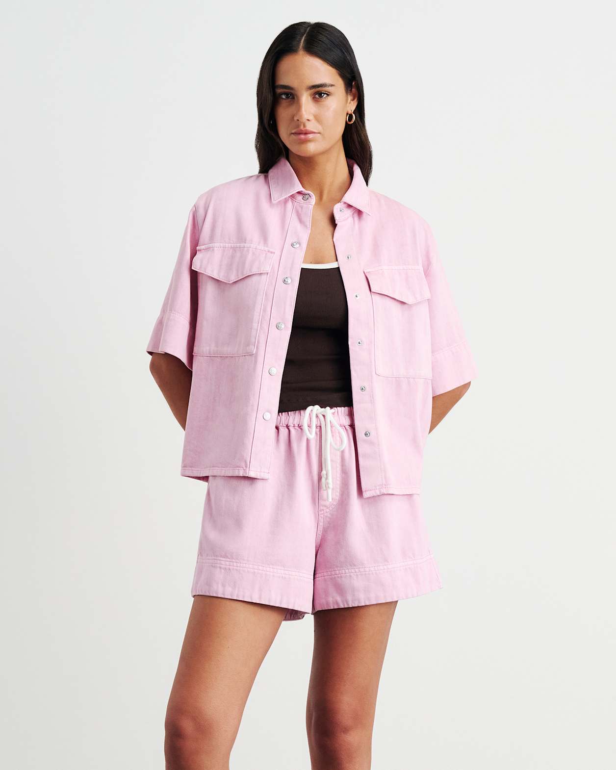 Loe Denim Shirt in PINK