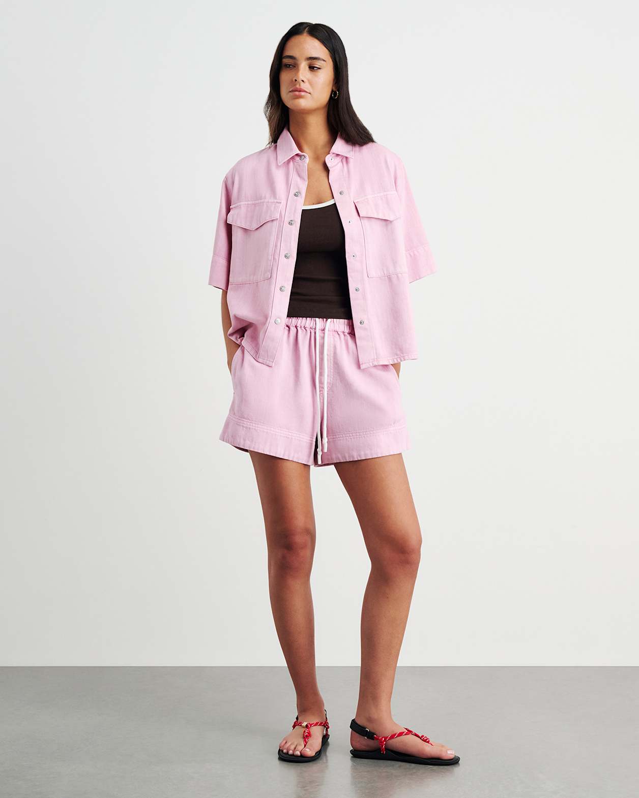 Loe Denim Shirt in PINK