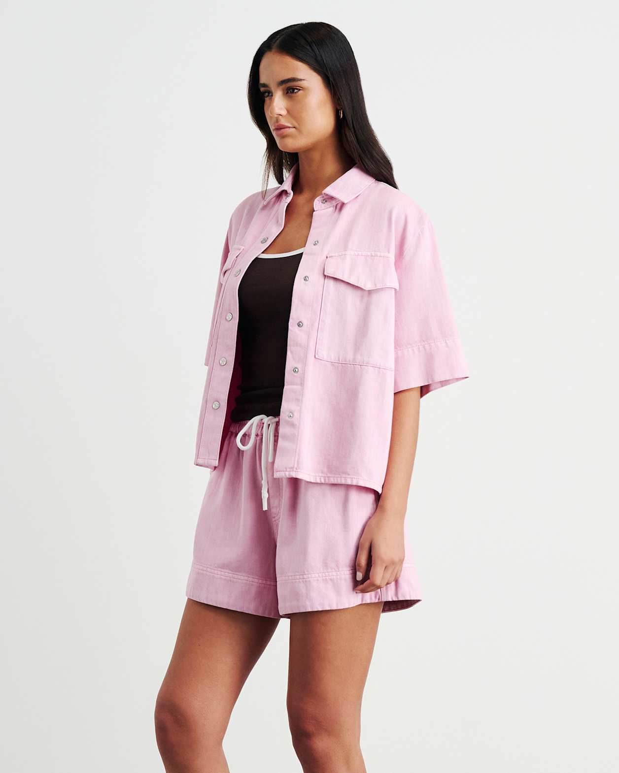 Loe Denim Shirt in PINK