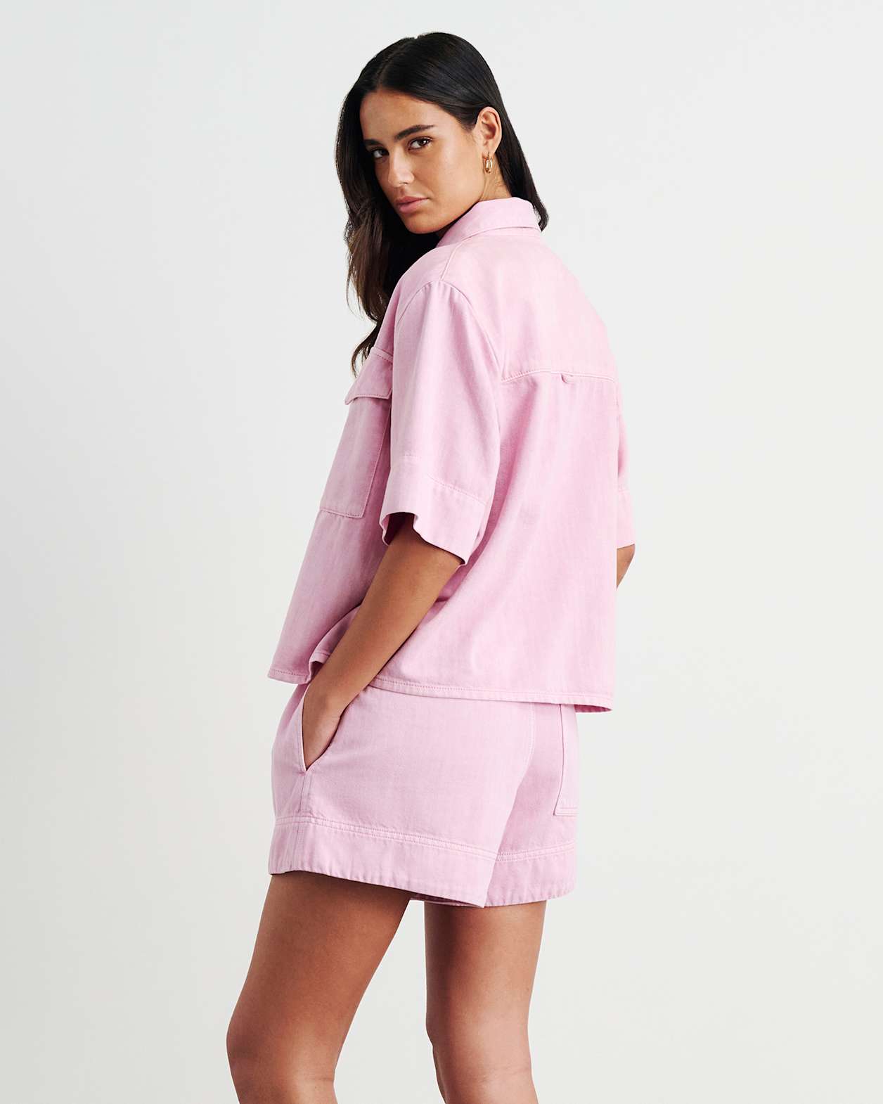 Loe Denim Shirt in PINK