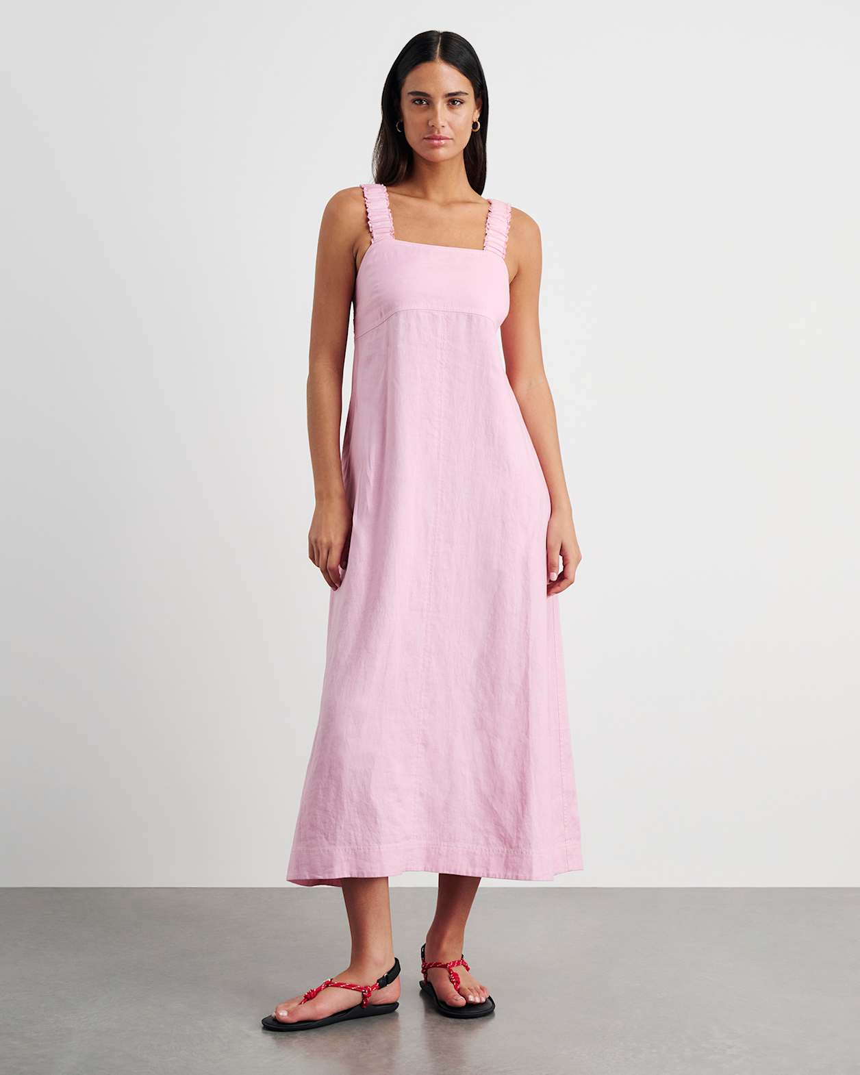 Kiki Elastic Strap Maxi Dress in DUSTY PINK